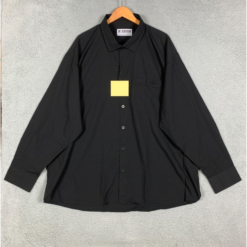 Dixxon Dress Shirt 2.0 Men's 5X Black Long Sleeve Relaxed Bamboo Series NWT